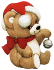 Christmas Bear with Bell Transparent PNG Clipart