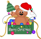 Christmas Bear with Lights PNG Clipart