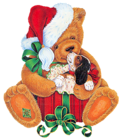 Christmas Bear with Puppy PNG Picture