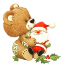 Christmas Bear with Santa Toy Transparent PNG Clipart