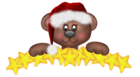 Christmas Bear with Stars PNG Clipart