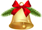 Christmas Bell Gold Deco PNG Clipart