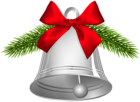 Christmas Bell Silver Deco PNG Clipart