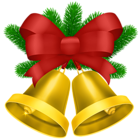Christmas Bells Gold PNG Transparent Clipart