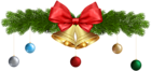Christmas Bells and Ornaments PNG Transparent Clip Art