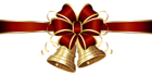 Christmas Bells and Red Bow PNG Clipart Image