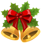 Christmas Bells with Bow PNG Clipart Image
