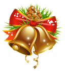 Christmas Bells with Bow PNG Picture
