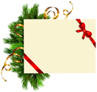 Christmas Blank with Pine Branches PNG Clipart Image