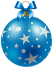 Christmas Blue Ball with Stars PNG Clipart Image