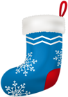 Christmas Blue Stocking Clip Art Image