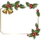 Christmas Border Decor with Bells PNG Clipart Image