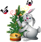 Christmas Bunny with Drum PNG Clipart