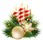 Christmas Candle Decorative PNG Clipart Image