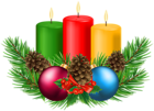Christmas Candles Decor PNG Transparent Image