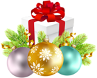 Christmas Decoration with Gift Box PNG Clip Art