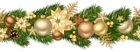 Christmas Decorative Golden Garland PNG Clip Art Image