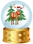 Christmas Deer Snow Globe PNG Clip Art Image