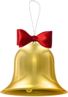 Christmas Gold Bell Transparent PNG Clip Art