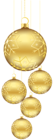 Christmas Golden Balls Ornaments PNG Picture