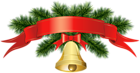Christmas Golden Bell Banner Transparent Clip Art Image