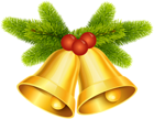 Christmas Golden Bells PNG Clip Art