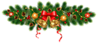 Christmas Golden Bells and Ornaments Decoration PNG Clipart Image