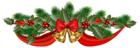 Christmas Golden Bells and Ribbon PNG Clipart Image