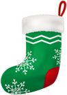 Christmas Green Stocking Clip Art Image