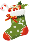 Christmas Green Stocking PNG Clipart Image