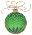 Christmas Green and Gold Ornament Clipart