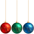 Christmas Hanging Ornaments PNG Clip Art Image
