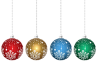 Christmas Hanging Ornaments Transparent Clip Art