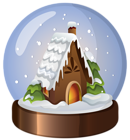 Christmas House Snow Globe PNG Clip Art Image