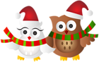 Christmas Owls Transparent Clip Art Image
