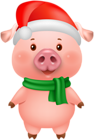 Christmas Pig Clip Art Image