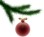 Christmas Pine Branch with Ornament PNG Clipart Image