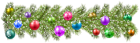 Christmas Pine Branches and Christmas Balls PNG Clip Art Image