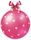 Christmas Pink Dotted Ball PNG Clipart Image