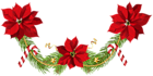 Christmas Poinsettias Garland Clip Art PNG Image