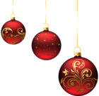 Christmas Red Balls Ornaments PNG Picture