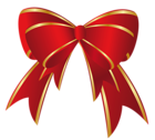 Christmas Red Gold Bow PNG Clipart