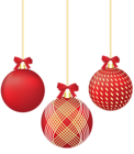Christmas Red Ornaments PNG Clip Art Image