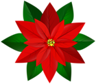 Christmas Red Poinsettia PNG Clip Art Image