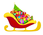 Christmas Red Sled with Presents PNG Picture