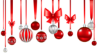 Christmas Red White Balls Ornament PNG Picture