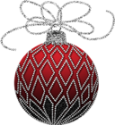 Christmas Red and Silver Ornament Clipart