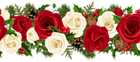 Christmas Rose Garland PNG Clip Art Image