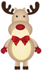 Christmas Rudolph with Bow PNG Clipart Image