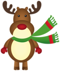 Christmas Rudolph with Scarf PNG Clipart Image